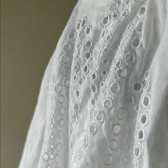 NWT FRAME White Eyelet Puff Sleeve Dress - size Large - Picture 8 of 14